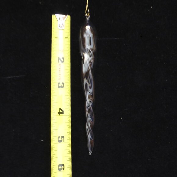 NEW 6” VINTAGE CHRISTMAS BLOWN CLEAR GLASS TWISTING ICICLE ORNAMENT LOT OF 10 - Picture 3 of 12